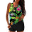 Conjunto de biquíni tankini feminino com top estampado e 1