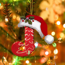 Vianočná ozdoba na stromček, čiapka Santa Clausa, 26 písmen