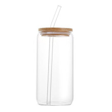 Mug à cola en verre borosilicate de 473 ml (16 oz) avec couvercle en bois