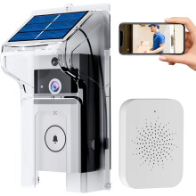Solar-powered doorbell rain cover for Ring and Blink,