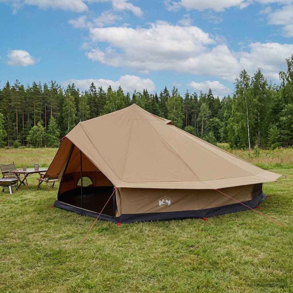 Vidaxl Family Tent Brown 12-Person Polycotton