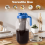 Caraffa in vetro per caffè freddo da 64 oz (1,9 litri) blu 5