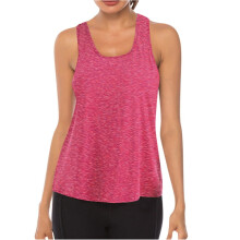 Top tankini da donna in rete con spalline incrociate sulla schiena, colore rosa