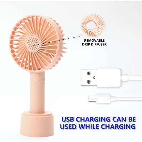 Draagbare USB-oplaadbare mini-ventilator met telefoonhouder3 1