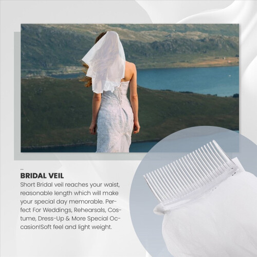 Voile de mariée en tulle blanc, accessoire de mariée 2
