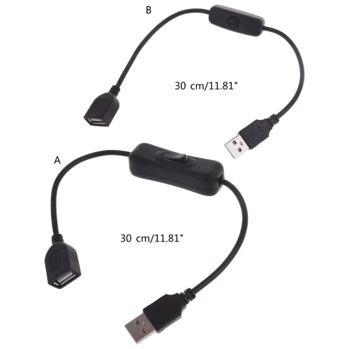Cabo extensor USB macho para fêmea com interruptor liga/desliga (1 unidade) 1