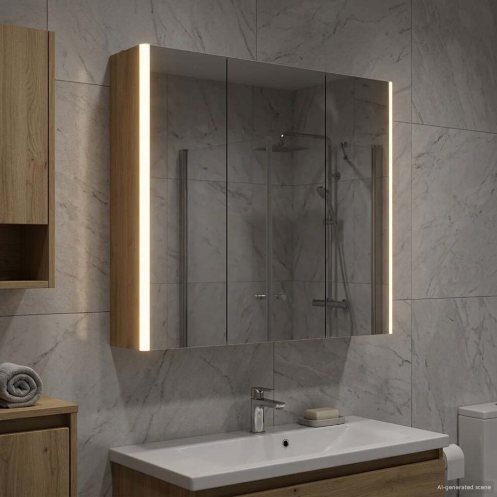 Vidaxl Bathroom Mirror Cabinet Artisian Oak 73.5 X 15.5 X 70 Cm