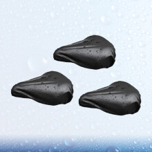 PVC waterproof bike saddle cover black L 3 pcs