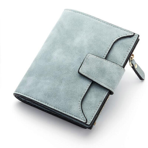 Women's Short Wallet, Solid Pattern, Casual Style, Small Zipper, PU Main Material, Polyester Lining, Slim Card Holder Purse