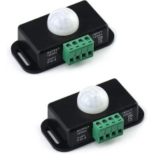 Interrupteur de détection de mouvement PIR infrarouge, 12-24V 6A, distance 5-8M, délai 1-10min réglable, 2 pièces pour bande LED