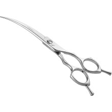 Professionele hondentrimschaar, 7 inch gebogen, roestvrijstalen tondeuse voor huisdierenhaar.