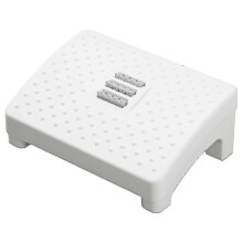 Poggiapiedi regolabile in plastica con rulli massaggianti, design ergonomico per scrivania ufficio casa dormitorio, colore bianco