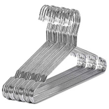 Cintres crantés en acier inoxydable, 40 cm, diamètre 3 mm, lot de 20, gain de place, robustes, antirouille, argentés