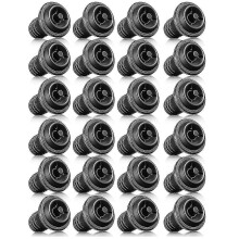 Bouchon de vin réutilisable en silicone noir compatible avec pompe à vide, 24 pièces, pour bouteilles de vin, usage quotidien restaurants hôtels