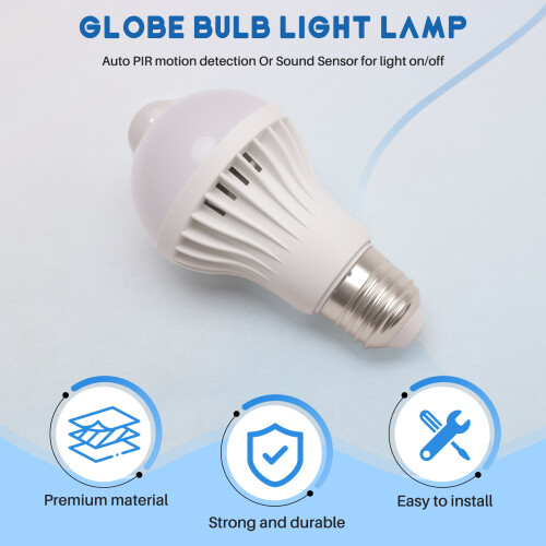 E27 Led Bulb Light Motion Sensor Light LED PIR Motion Sensor Lamp Globe Bulb Light Lamp, 5W 2
