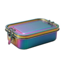 Boîte à repas bento en acier inoxydable, 800ml étanche, séparateur détachable, couleur arc-en-ciel, pour école travail pique-nique