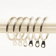 20 Pack Metal Drapery Curtain Hanging Rings, Internal Diameter 45mm, Silver, for Curtain Rods, Shower and Window Curtains