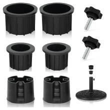 Kit estabilizador de base para sombrilla, 8 piezas, anillo de metal y plástico para tapar agujeros de sombrillas de patio.