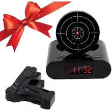 Despertador com Pistola Infravermelha para Dorminhocos, Design de Som Personalizado, Dois Modos e Jogos