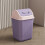 Swing Top Trash Can Purple Plastic 12L 3