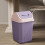 Swing Top Trash Can Purple Plastic 12L 2