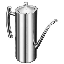 Distributore olio d'oliva 1000ml in acciaio inox 304, contenitore aceto senza gocce con copertura antipolvere per cucina e ristorante