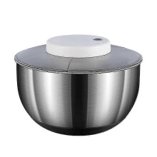 Automatische Elektrische Saladespinner, Roestvrij Staal Groente en Fruit Wasvergieter, Keukengereedschap voor Saladebereiding, Zilverwit