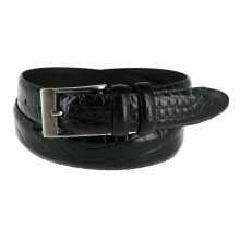 CTM Men's Big & Tall Leather Croc Print Belt