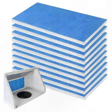 12 kpl:n pakkaus airbrush-maalauskopin vaihtosuodattimia, 16 x 7,25 x 0,78 tuumaa, lasikuitua, kannettaviin maalaustelttoihin, tehokas suodatus