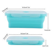 Boîte à déjeuner en silicone pliable portable 800ml vert, résistante aux températures, adaptée au bureau et au pique-nique