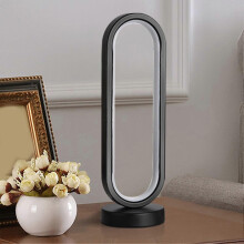 Luminária de Mesa LED USB Oval, Iluminação Suave para Reduzir Fadiga Ocular, Ferro e Silicone, Para Quarto Escritório