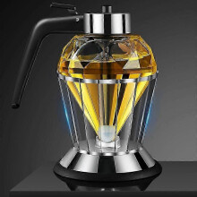Distributore per miele olio sciroppo aceto in vetro, 200ml, con supporto, senza gocce, funzionamento con una mano