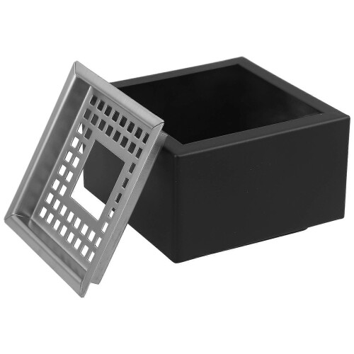 Cinzeiro Quadrado Inoxidável à Prova de Vento com Base Funda e Design de Malha