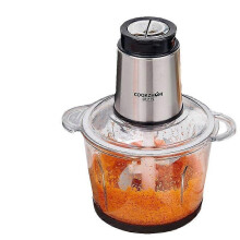 Robot culinaire électrique 450 W avec bol en verre, 2 vitesses, 4 lames, hachoir à viande et à légumes