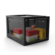 Scatola di stoccaggio con serratura a combinazione per bambini, nero traslucido, per medicinali alimenti elettronica, casa ufficio scuola
