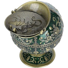 Cendrier couvert vintage en alliage de zinc, motif relief dragon, pour maison, hĂ´tel et club haut de gamme