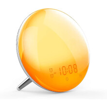 Despertador Inteligente com Simulação do Nascer do Pôr do Sol, Controle por Voz Alexa e Google Home, 4 Alarmes, 7 Sons Naturais e Rádio FM