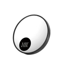 Miroir grossissant 10x, 8,8 cm taille voyage noir avec ventouses, pour maquillage et rasage