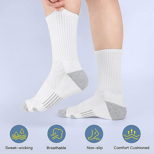 Men's Ankle Socks Solid Color Cushioned Arch Support 5 Pcs 2