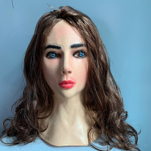 Vacker kvinna latex mask, live party mask