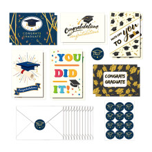 Graduation Cards 6 Designs 12-Pack with Envelopes