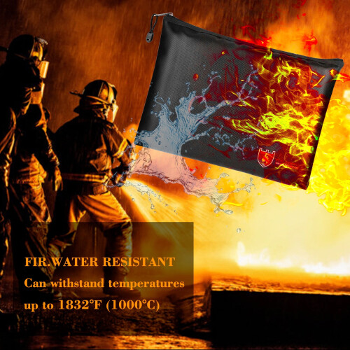 Fireproof Document Bags Waterproof Zipper Pouches 3 pcs 2
