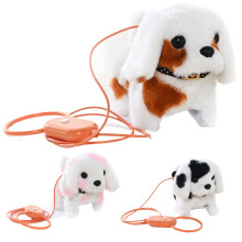 Interactive Plush Dog Toy with Remote Leash Pink