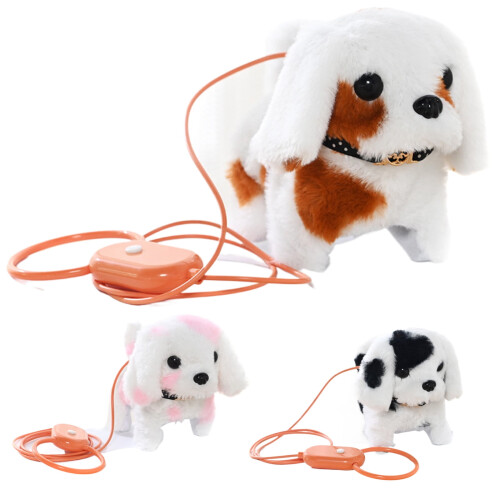 Interactive Plush Dog Toy with Remote Leash Pink