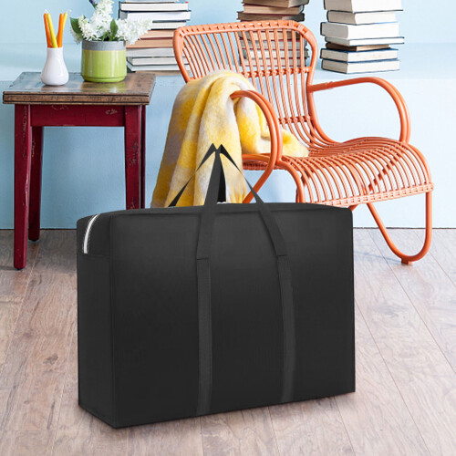 Foldable luggage bag with plastic frame medium black 2
