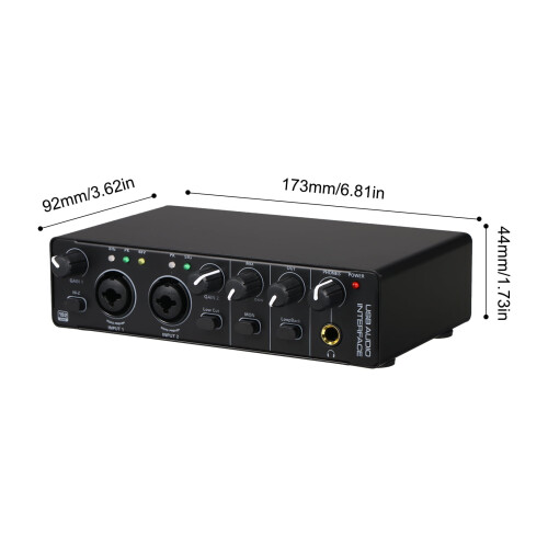6588 Sound Card Audio Interface 2 In 2 Out 1
