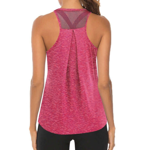 Dame Mesh Racerback Tankini-topp i rosa 2