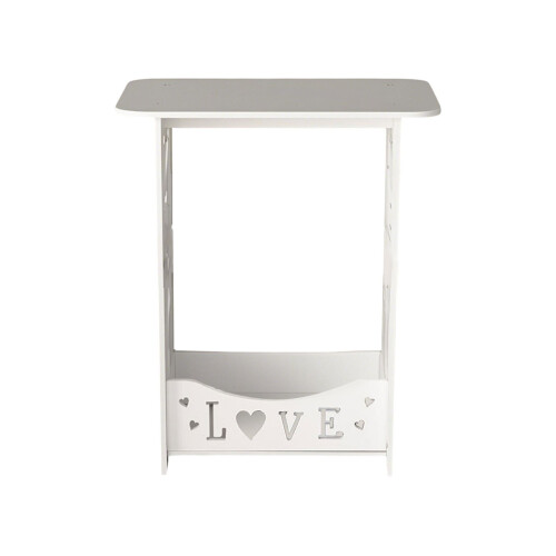Mesita de noche compacta de PVC blanco con 1 cajón. 1
