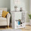 Narrow Bedside Table with Drawer 18x16x24in 6