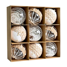 Christmas Ball Ornaments Clear Champagne 9-Pcs